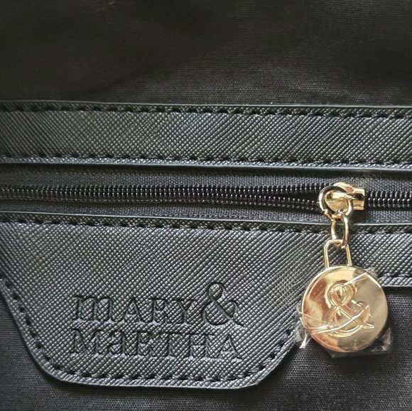 Mary & Martha Vegan Backpack Black Gold Hardware Like New Condition - Picture 12 of 14